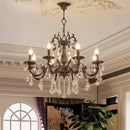 Axyaa Copper Candle Crystal Pendant Chandelier for Elegant Living Room & Bedroom Décor