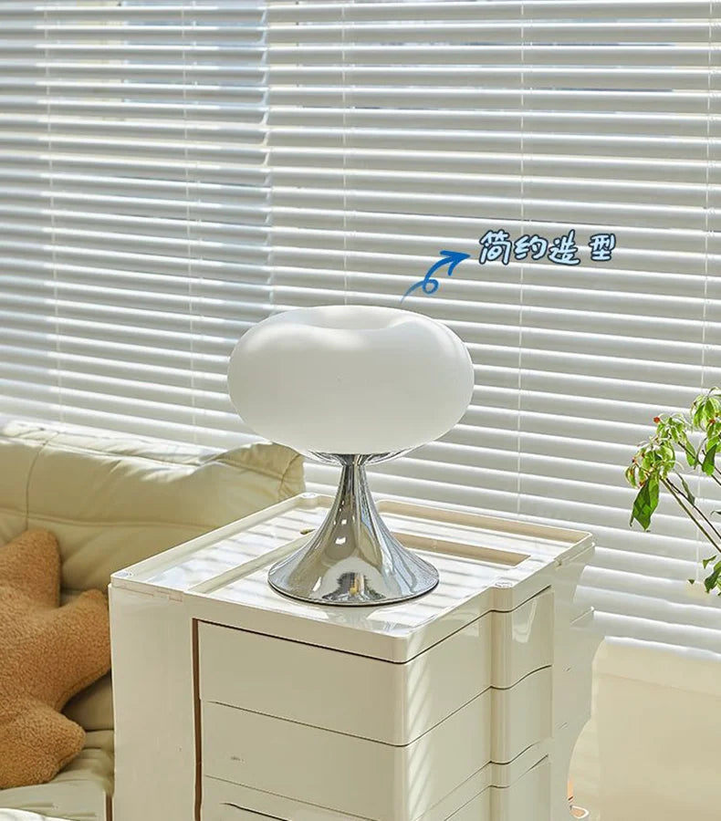 Axyaa Glass Table Lamp | Bauhaus Design | Warm White and Green | Creative Living Room Lighting