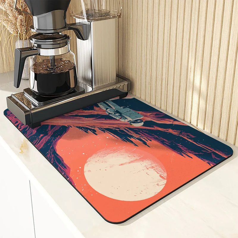 Axyaa Spaceman Kitchen & Bathroom Absorbent Anti-slip Dish Drying Mat