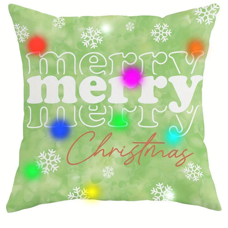 Axyaa LED Christmas Snowflake Pillowcase - Festive Home Decor & Party Accent