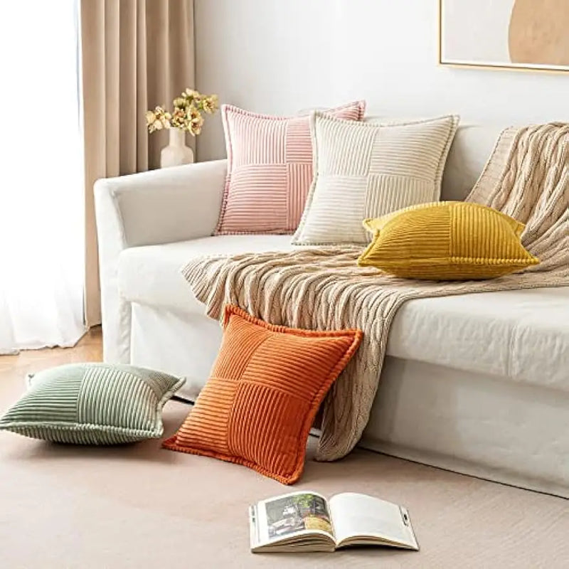 Boho Striped Pillow Covers for Sofa Bed Living Room Decor - Axyaa