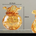 Glass Vase Table Decoration Flower Arrangement Cloth Bag Shape Vase - Axyaa