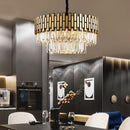 Axyaa Luxury Crystal Ceiling Chandelier Pendant Light for Living Room Kitchen Island