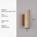 Axyaa Yellow Cave Stone Wall Lamp for Study Bedroom, Antique Style Solid Wood Hallway Lamp