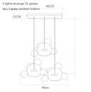 Axyaa Milky White Glass Globes LED Pendant Lights Dining Room Suspension Lamp