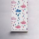 Axyaa Cloud Rain Star Geometric PVC Tile Sticker for Home Decor