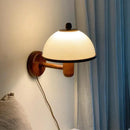 Axyaa Mushroom LED Wall Light with Wooden Acrylic Lampshade for Home Decor