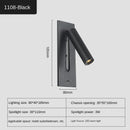 Axyaa LED Wall Lamp Black/Copper with USB Interface for Bedroom, Living Room, Study