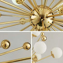 Axyaa Gold Glass Pendant Chandelier - Modern Hanging Light for Home Decor