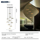Axyaa Retro Wood Staircase Island Pendant Light