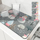 Axyaa Christmas Tree Kitchen Mat Absorbent Antiskid Draining Quick Dry Bathroom Pad