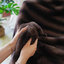 Axyaa Brown Black Fur Blanket Queen Size Super Soft Fuzzy Fluffy Deco Blanket