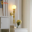 Axyaa Medieval Copper Wall Lamp LED Gold Lustre Vintage Bedroom Living Room