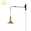 Axyaa Telescopic Swing Arm Wall Lamp LED E27 Long Pole Gold/Black For Home & Bar