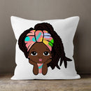 Axyaa Cartoon Girl Pillow Case: Soft Short Plush Cushion Cover for Sofa & Home Decor