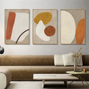 Axyaa Beige Orange Yellow Color Block Abstract Geometry Wall Art Poster