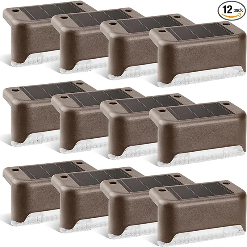 Axyaa Solar Deck Lights - 12 Pack Outdoor LED Lights for Railing Stairs and Pathway