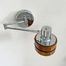 Axyaa Chrome Brown Wood Wall Light for Reading Study Bedroom, E27 Bulb