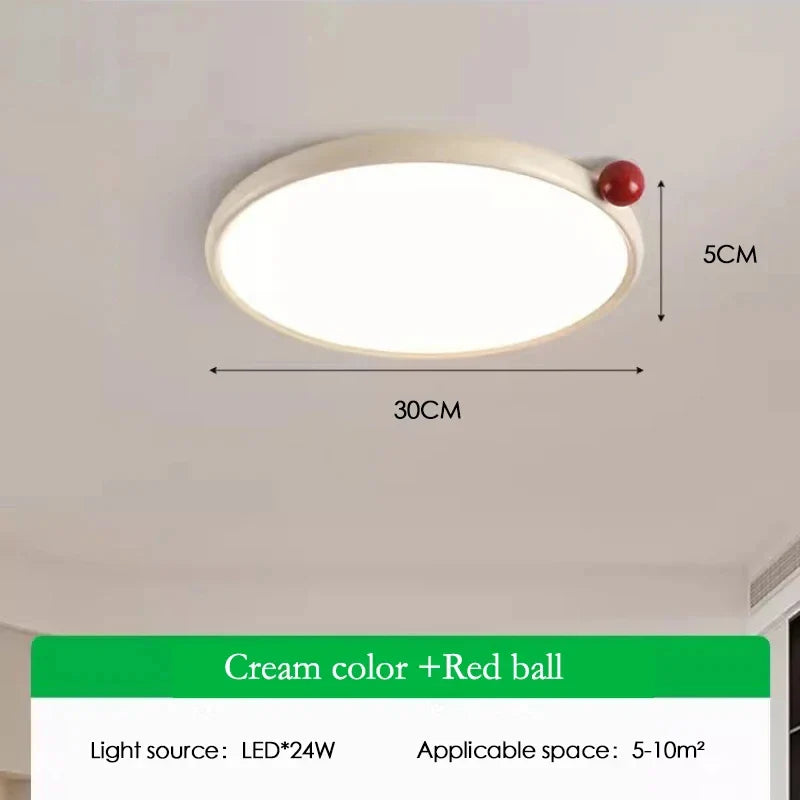 Axyaa Round LED Ceiling Lamp: Modern Bedroom Study Lighting for Elegant Home Decor