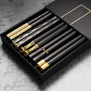 Axyaa Japanese Alloy Non-Slip Sushi Chopsticks Set - 5 Pair Reusable Tableware Gift