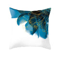 Axyaa Light Luxury Blue Abstract Print Throw Pillow Cover - Marble Stripe