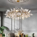 Axyaa Ginkgo Leaf Crystal Chandelier - LED Pendant Lamp for Dining Living Room