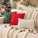 Axyaa Green Snowflake Pillow Cover 45x45cm: Holiday Decor for Winter Season
