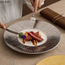 Axyaa Golden Edged Tree Pattern Ceramic Dining Plate Set