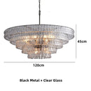 Axyaa Modern Grey Glass Chandelier, Ceiling Mounted Oval Lighting Fixture for Living Room