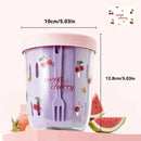 Axyaa Double-Layer Oat Container with Fork - Reusable Leak Proof Salad Cup