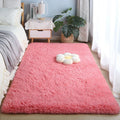 Axyaa Plush Khaki Faux Lambswool Rug | Thick Fluffy Anti-Slip Carpet for Home Decor