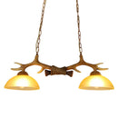 Axyaa Retro Antlers Chandelier: Resin Restaurant LED Lighting Fixture
