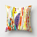 Axyaa Multicolor Bird Floral Landscape Polyester Throw Pillow Cover 45X45CM