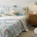 Axyaa Cotton Summer Quilt 4-Piece Set, Single Size, Thin and Washable