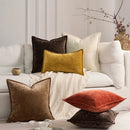 Axyaa Chenille Cushion Cover 45x45cm - Solid Color Thick Cojines for Bedroom & Living Room