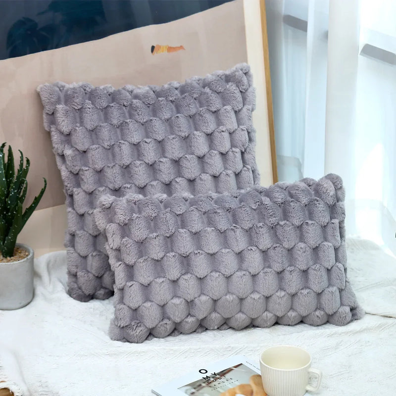 Axyaa Winter Plush Cushion Cover - Sofa Bed Room Decor Pillowcase
