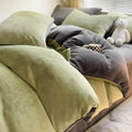 Axyaa Flannel Fleece Bedding Set: Duvet Cover, Pillowcase, Sheet - Queen/Single Size