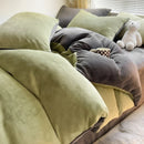 Axyaa Flannel Fleece Bedding Set: Duvet Cover, Pillowcase, Sheet - Queen/Single Size