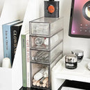 Axyaa Acrylic Makeup Storage Box Set with Drawer & Cotton Swab Organizer