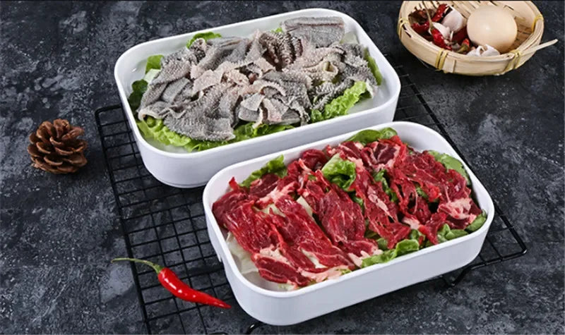 Axya Melamine Frost Plate Dish: Creative Tableware for Snacks, Sushi, Barbecue, and Hot Pot.