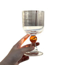 Axyaa Vintage Ball Stemmed Wine Glass - 300ml, Clear Amber Black Green, Ins Style
