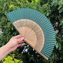 Axya Bamboo Handle Folding Fan Set with Tassel