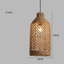 Axyaa Bamboo Rattan Chandelier Pendant Lights LED