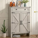Axyaa 5-Tier Wooden Shoe Storage Cabinet with Adjustable Shelves and Drawer