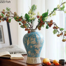 Axyaa Blue White Vase Pot Flower Arrangement Room Decor Aesthetic Flowers Vases