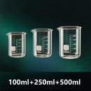 Axyaa Glass Measuring Cup Set | Clear Scale Beaker for Kitchen Baking & Laboratory
