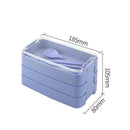 Axyaa 3-layer Wheat Straw Lunch Box with Dinnerware, Microwavable Bento Box for Adults