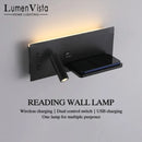 Axyaa LED Wall Lamp with Wireless Charging and USB Interface
