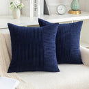 Axyaa Navy Blue Corduroy Pillowcase Solid Color Cushion Cover 45*45cm 30*50cm