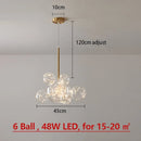 Axyaa Modern LED Glass Chandelier Gold Pendant Lighting for Home Decor